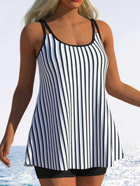 Women's Tankini with Playful Striped Pattern and Original Cut