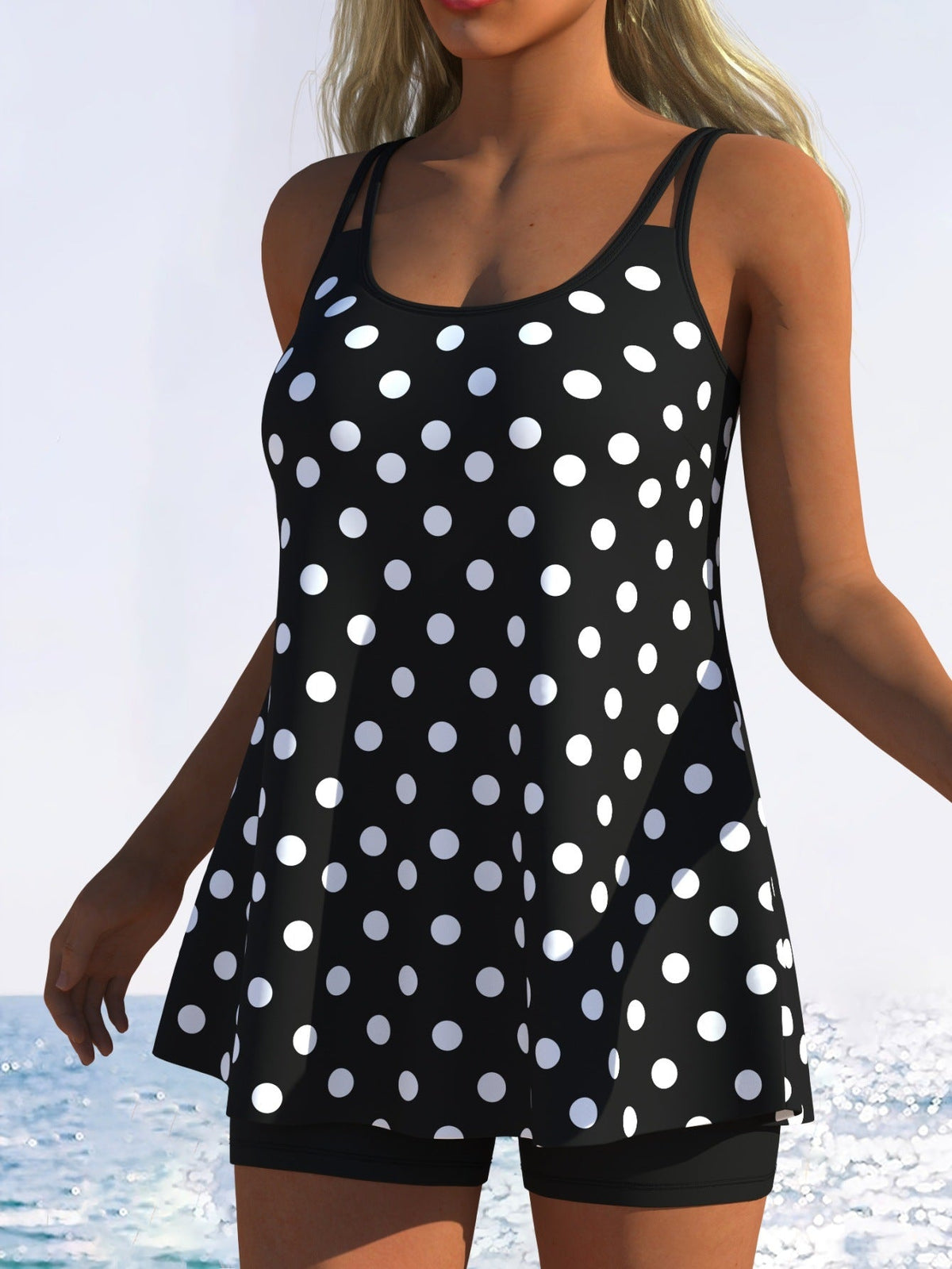 Women's Tankini with Playful Striped Pattern and Original Cut