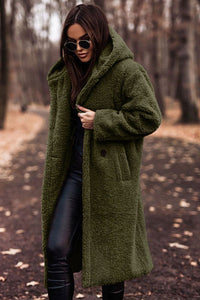 Manteau long à capuche douillet
