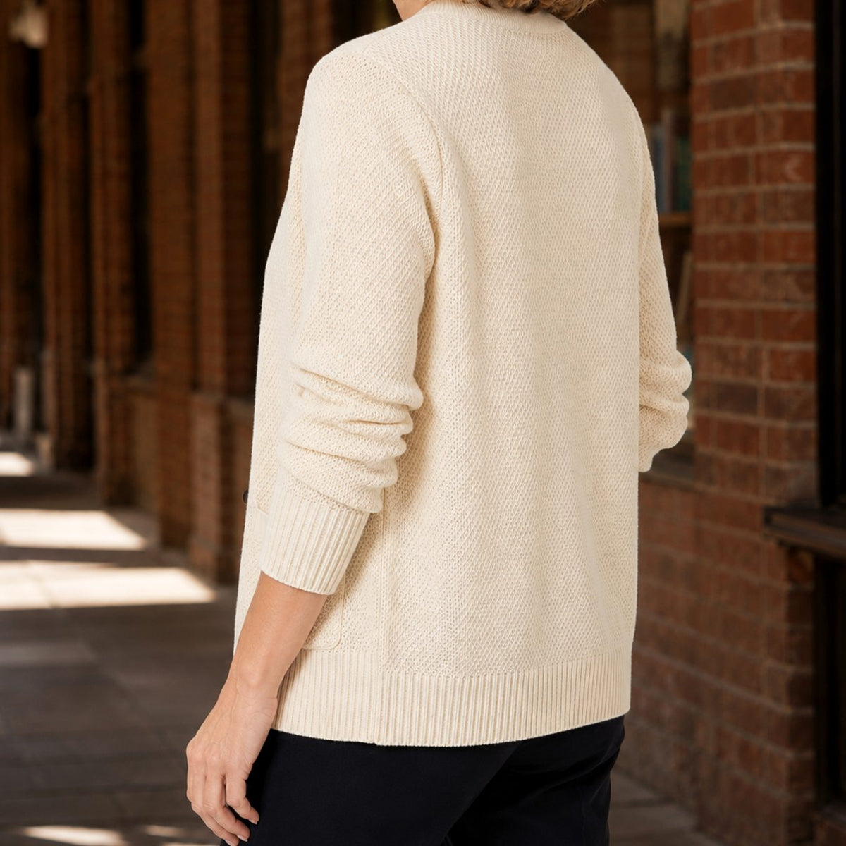 Women's V-Neck Button-Front Knit Cardigan