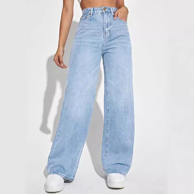 Jean vintage à jambes larges pour femme