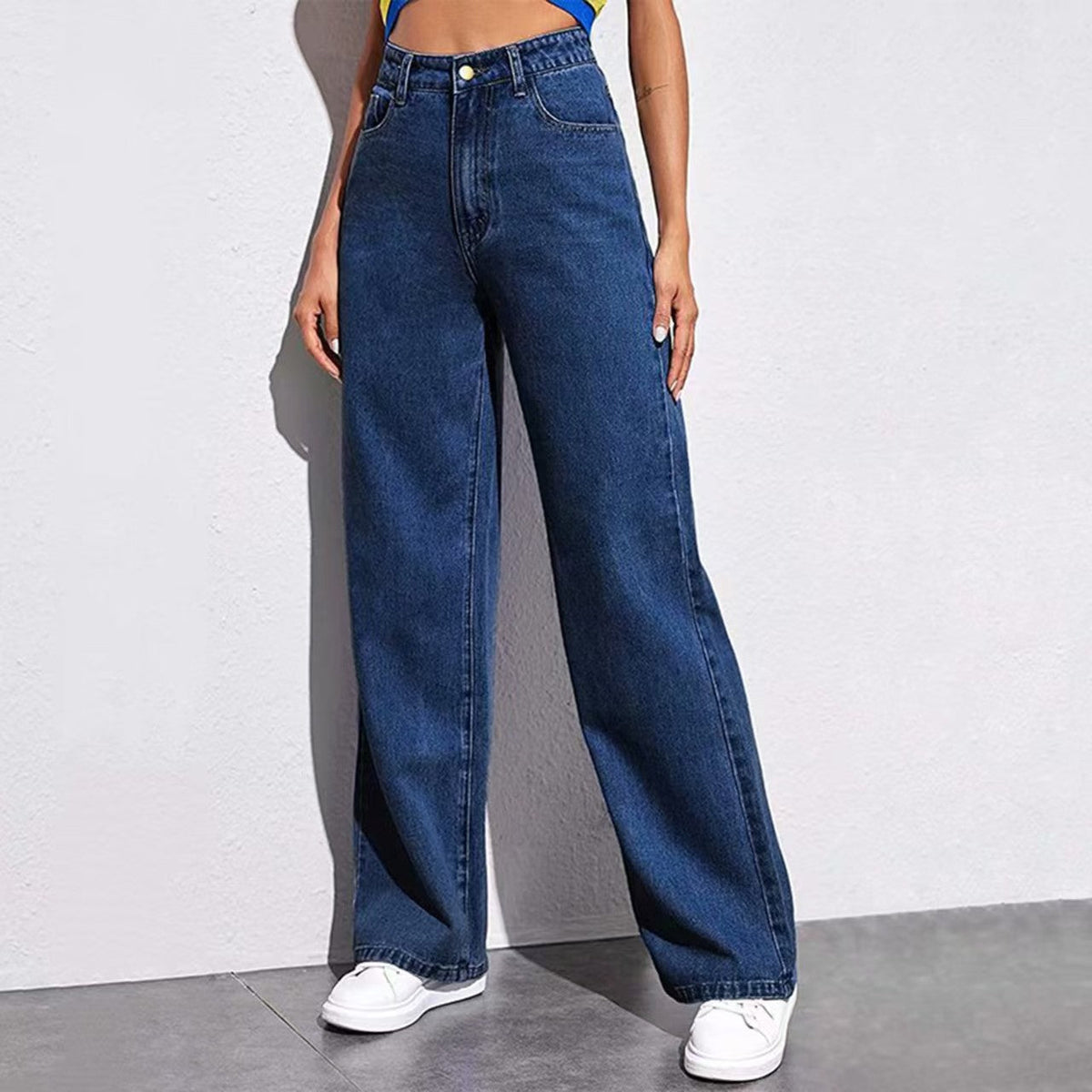 Jean vintage à jambes larges pour femme