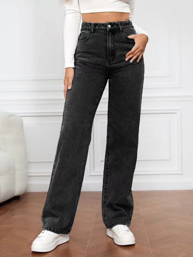 Jean vintage à jambes larges pour femme