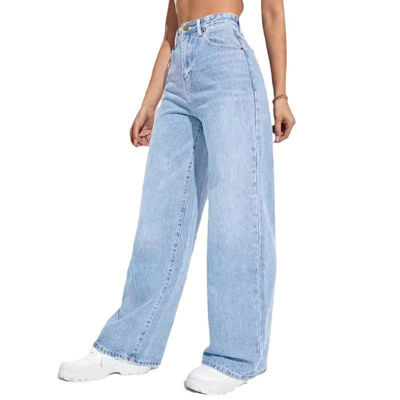 Jean vintage à jambes larges pour femme