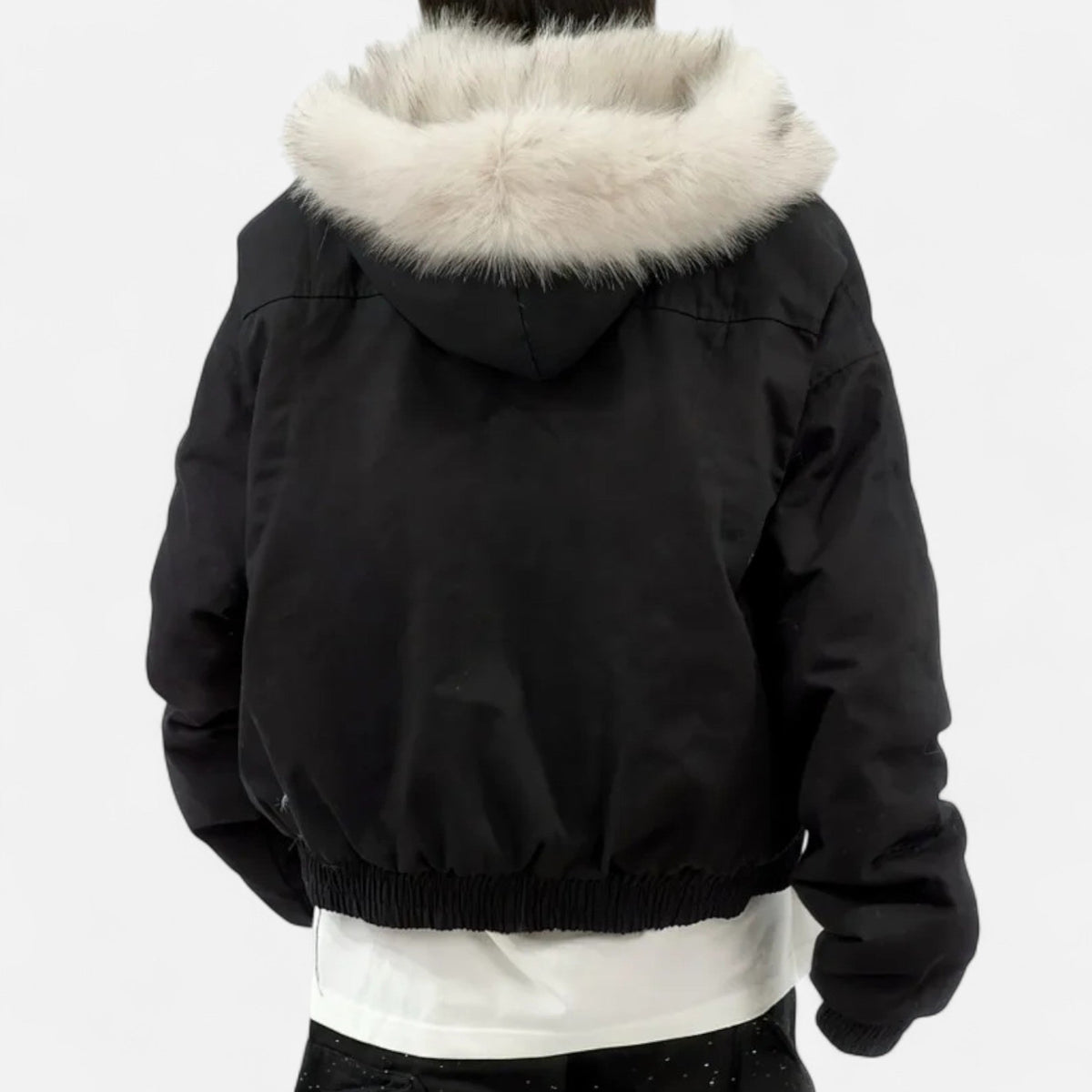 Manteau d'hiver vintage pour femme avec col en fourrure et taille cintrée