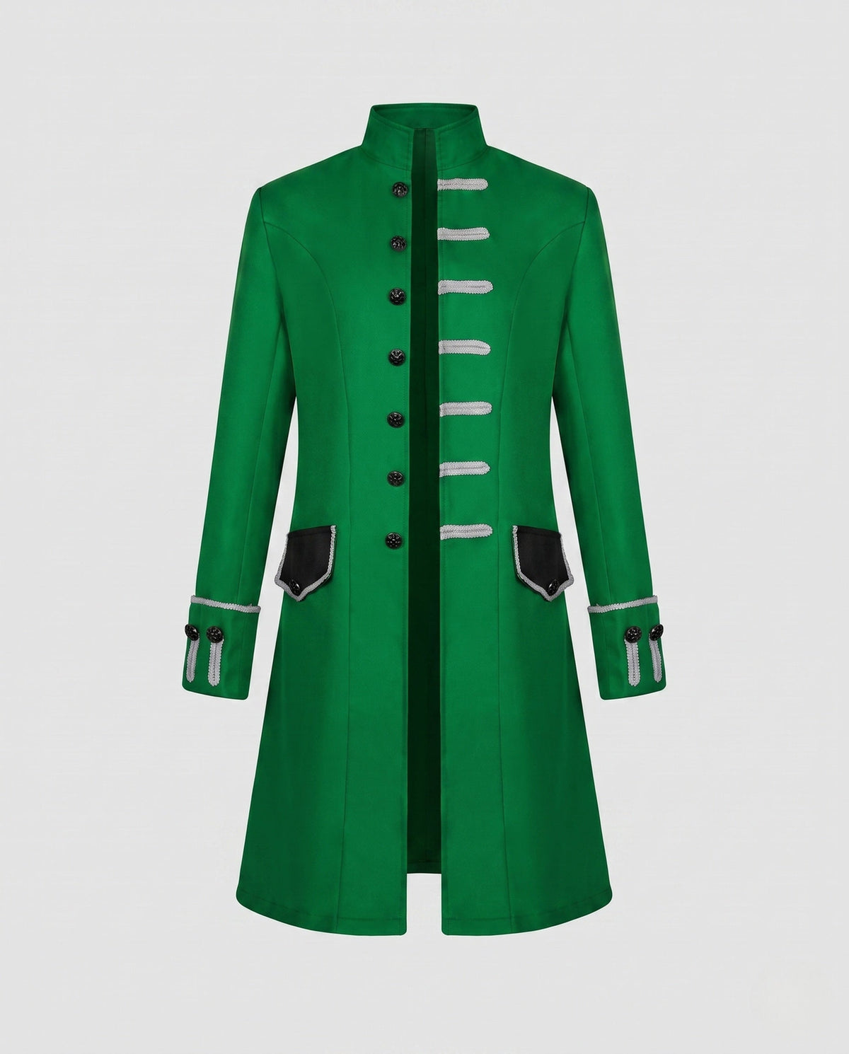 Women's Frock Coat with Stand Collar and Button Placket