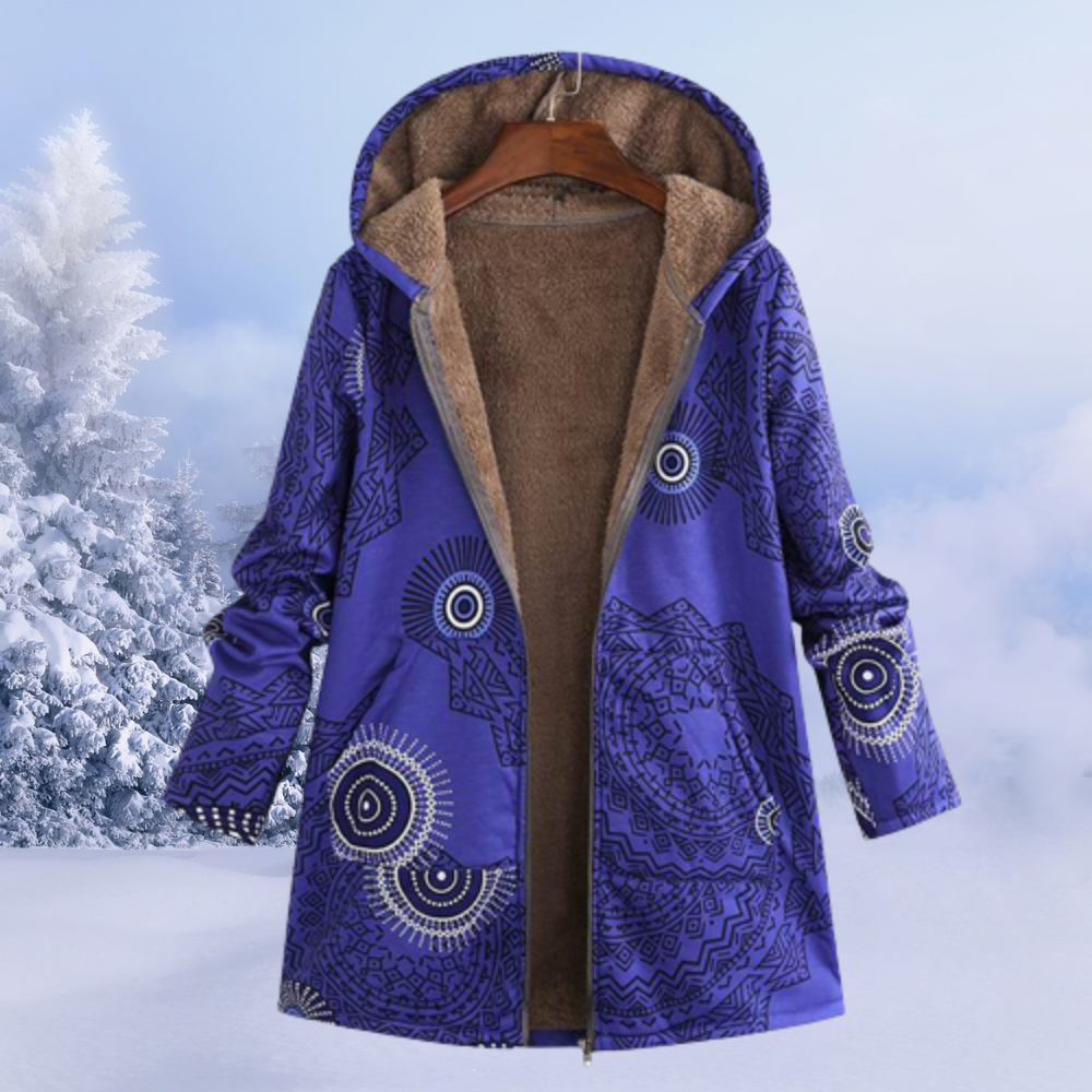 Women's Warm Zip-Up Fleece Hooded Jacket - Teddy Fleece Winter Jacket