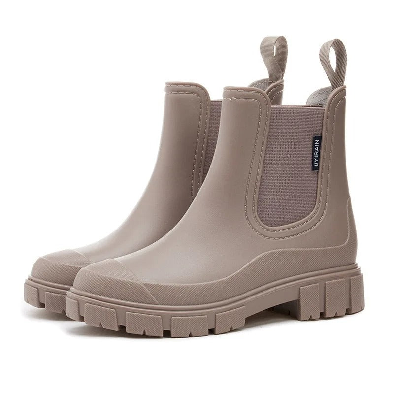Women's Waterproof Ankle Boots - Stylish Non-Slip Rain Boots