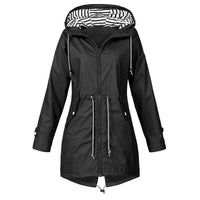 Women's Windproof Hooded Rain Jacket for Leisure Activities
