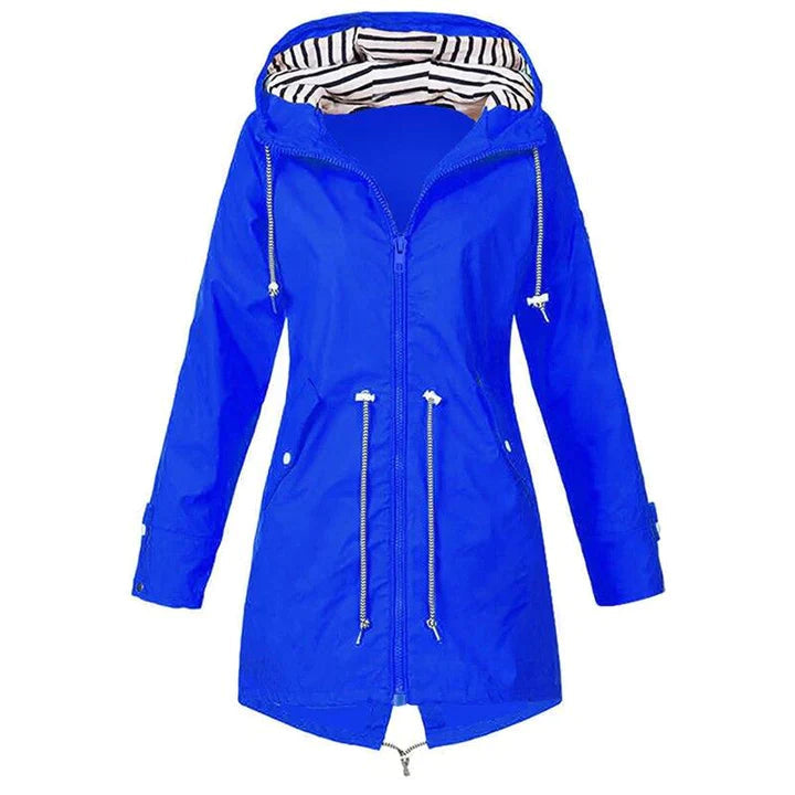 Women's Windproof Hooded Rain Jacket for Leisure Activities