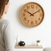Wooden Wall Clock - Natural Tone Decor