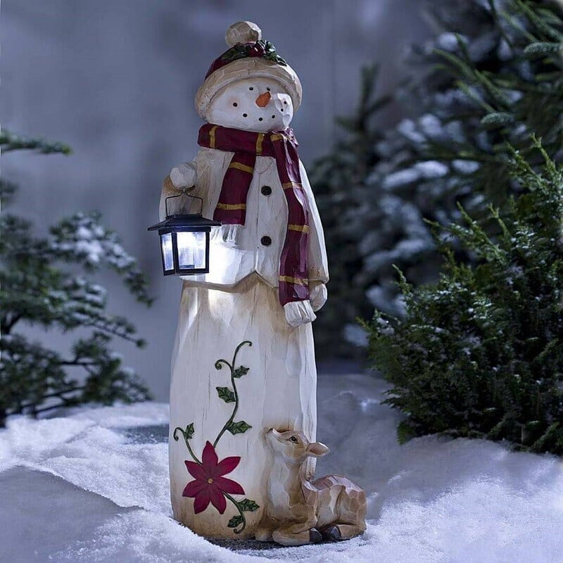 Bonhomme de neige et père Noël des bois