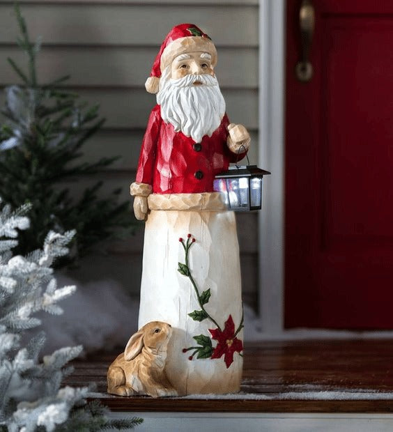 Bonhomme de neige et père Noël des bois