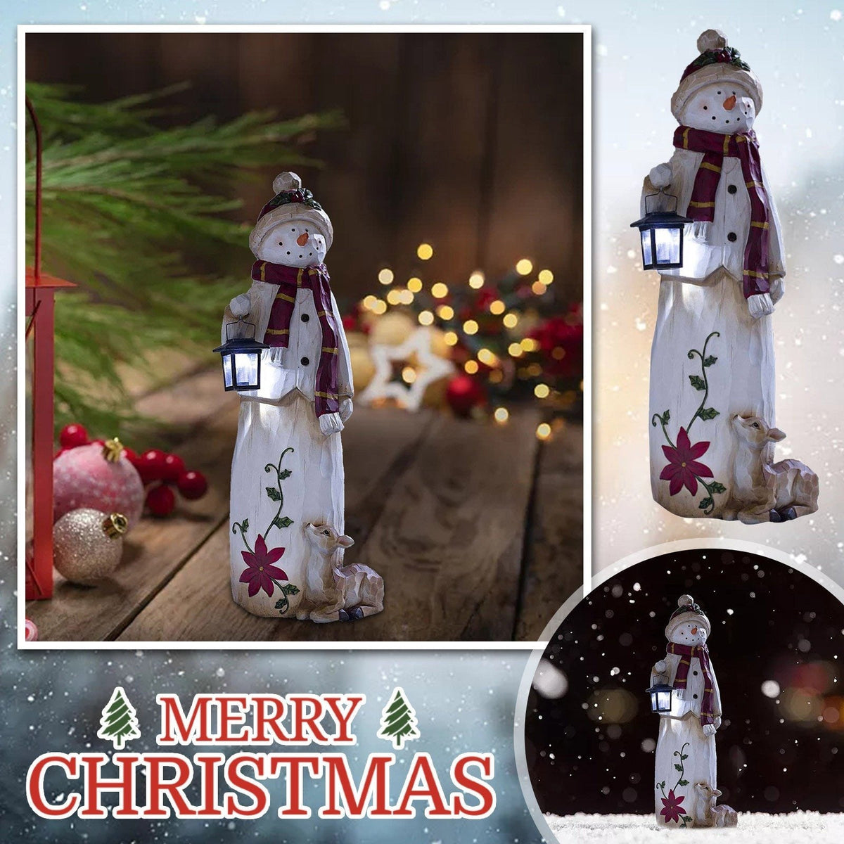 Bonhomme de neige et père Noël des bois