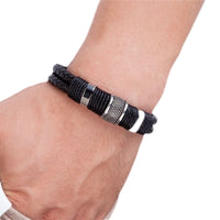Pulsera estilo cuero tejido