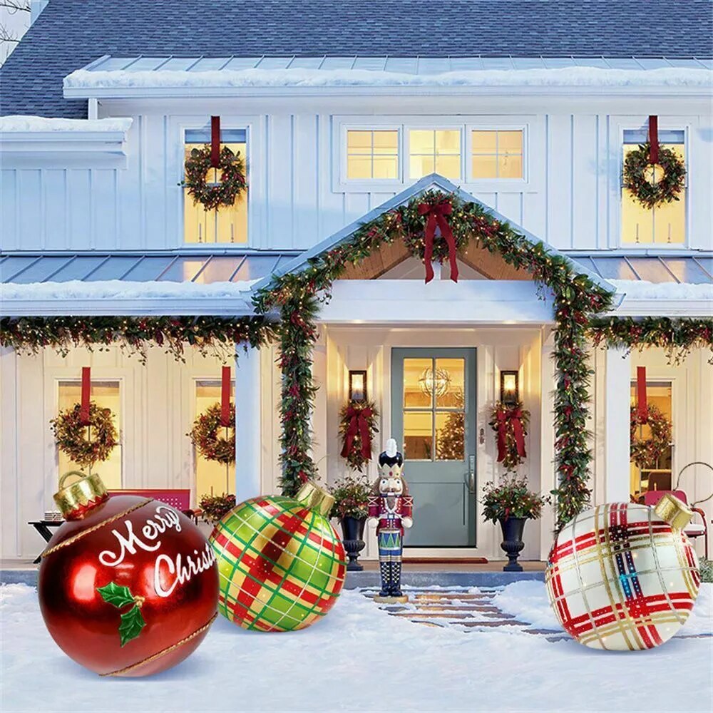 Ornements de Noël XL – boules géantes résistantes aux intempéries pour l’intérieur et l’extérieur